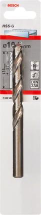 Metal drill bits HSS-G, DIN 338 Bosch 10mm HSS-G metal drill bit.