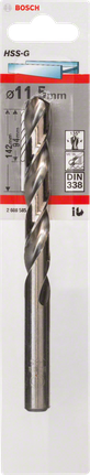 Metal drill bits HSS-G, DIN 338 Bosch 11.5mm metal drill bit HSS-G.