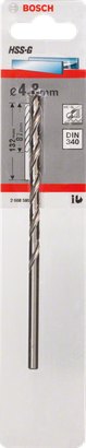 Bosch 4.8mm HSS-G metal drill bit.