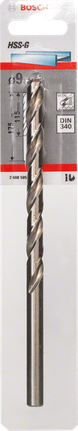 Metal drill bits HSS-G, DIN 340 Bosch HSS-G metal drill bit DIN 340.