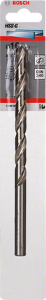 Metal drill bits HSS-G, DIN 340 Bosch HSS-G metal drill bit DIN 340.
