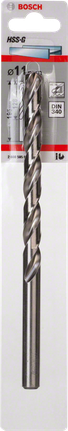 Metal drill bits HSS-G, DIN 340 Bosch 11 mm HSS-G metal drill bit DIN 340.