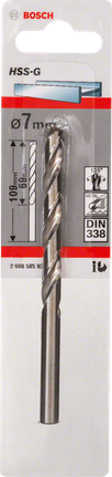 Metal drill bits HSS-G, DIN 338 Bosch 7mm HSS-G metal drill bit DIN 338.