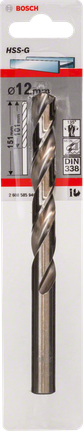 Metal drill bits HSS-G, DIN 338 Bosch 12 mm HSS-G metal drill bit.