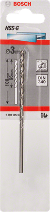 Metal drill bits HSS-G, DIN 340 Bosch 3mm HSS-G metal drill bit DIN 340.