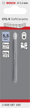 Bosch 5.5mm CYL-9 Ceramic tile drill bit.