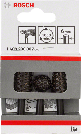3-piece freehand router bit set 16 mm Bosch 3-piece router bit set 16 mm.