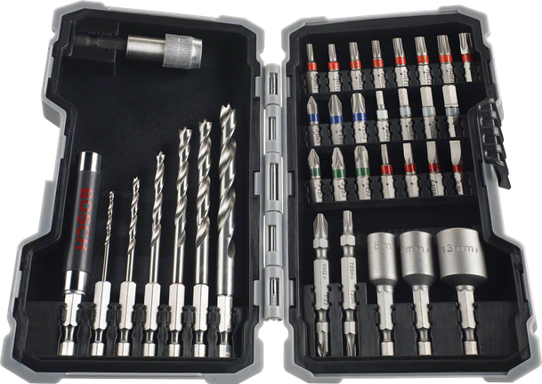 Bosch 43-piece X-Line drill and screwdriver bit set.