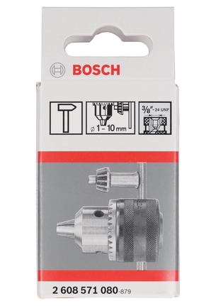 Keyless chucks up to 10 mm Bosch keyless chuck 1–10 mm 3/8″.