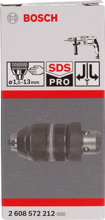 Keyless chuck with adapter Bosch SDS Pro 1.5–13mm drill chuck.