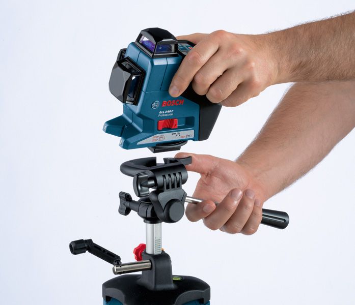 Bosch laser leveling tool mounted on BT 250 building tripod.