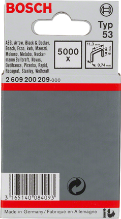 Bosch Typ 53 11,3×0,74 mm staples.