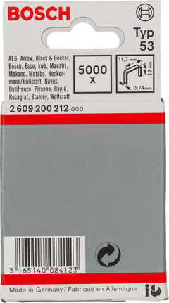 Bosch Typ 53 staples 11.3mm 5000x.