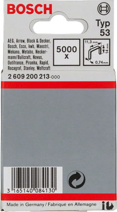 Bosch Typ 53 11,3×14 mm staples.