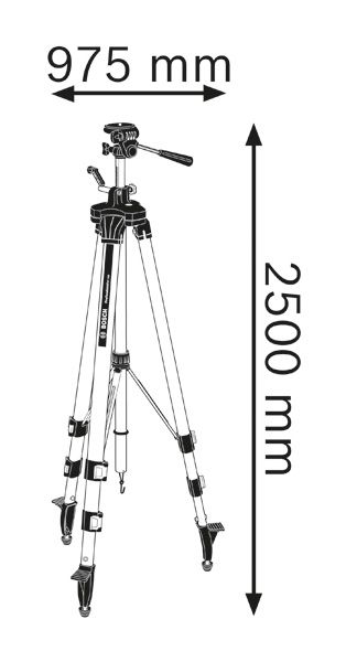 Tripod height dimensions.