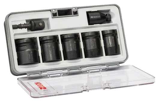 Impact Control Socket Set Bosch 7-piece socket set 13-24 mm in storage case.