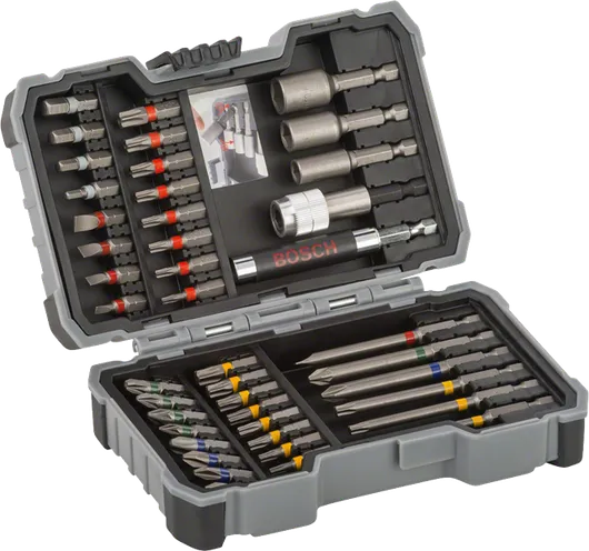 Extra Hard Screwdriver Bit and Nutsetter Set, 43-Piece Bosch 43-piece power tool bit set.