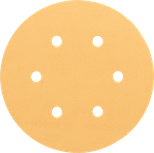 Bosch sanding disc with 6 dust extraction holes.