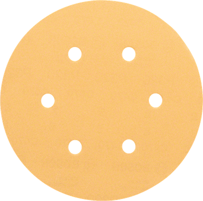 Bosch sanding disc with 6 dust extraction holes.