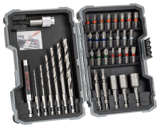 Extra Hard Screwdriver Bit Set, 35-Piece Bosch 35-piece HSS drill and screwdriver bit set Extra Hard.
