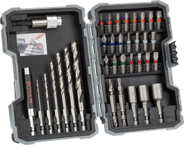 Bosch 35-piece HSS drill and screwdriver bit set Extra Hard.