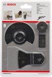 Bosch 3-piece basic tile set for multi-tool cutting.