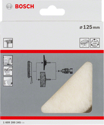 Lambswool bonnet Bosch 125mm lambswool bonnet.