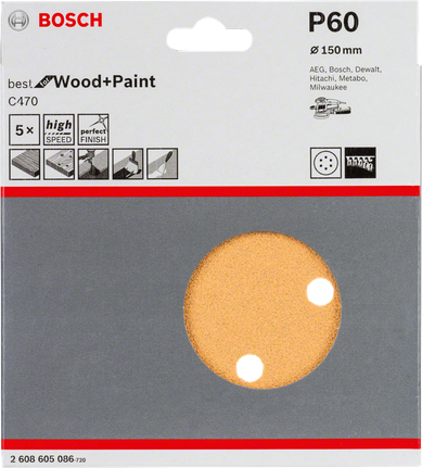 Bosch C470 sanding sheet P60 150mm pack of 5.