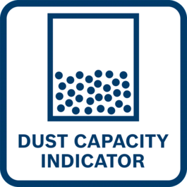 High convenience thanks to dust capacity indication