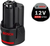 Bosch 12V 2.0Ah Li-Ion battery pack.