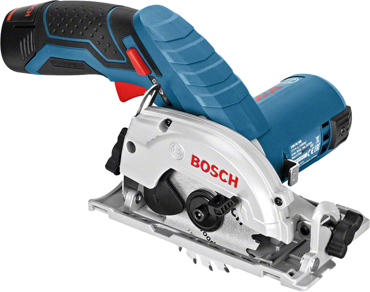 Bosch GKS 12V-26 cordless circular saw for wood cutting.