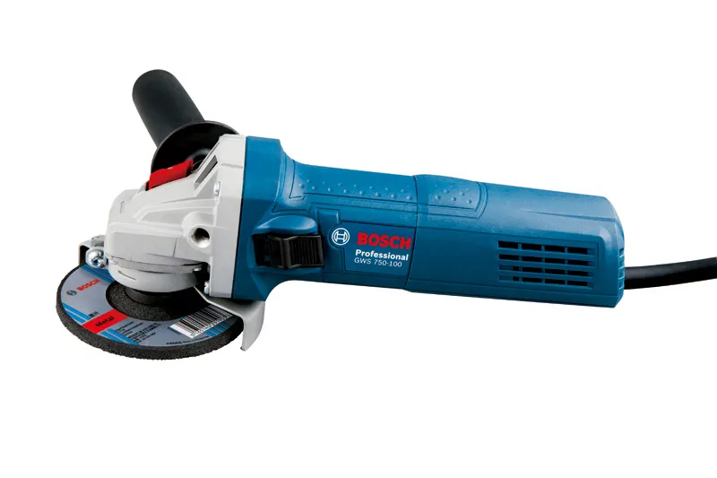 GWS 750 (100 mm) Bosch GWS 750-100 angle grinder with ergonomic handle.