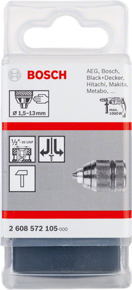 Object #200251107: 2608572105_bo_pro_p_f_2 Bosch keyless drill chuck 1.5–13 mm for multiple brands.