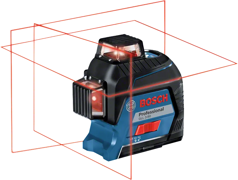 GLL 3-80 Bosch GLL 3-80 laser leveling tool with 360° line projection.