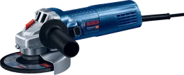 Bosch angle grinder with side handle for cutting and grinding.