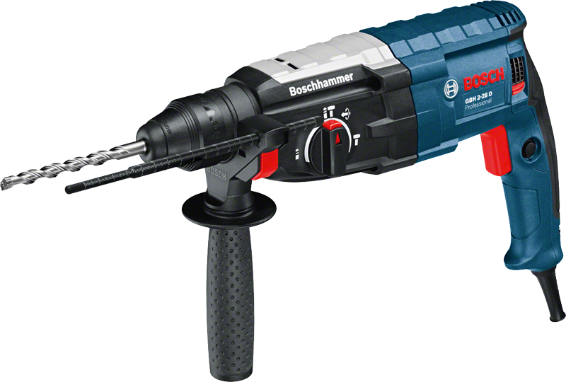 Bosch GBH 2-28 D rotary hammer drill with side handle.
