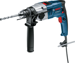 Bosch GSB 20-2 RE impact drill with side handle.