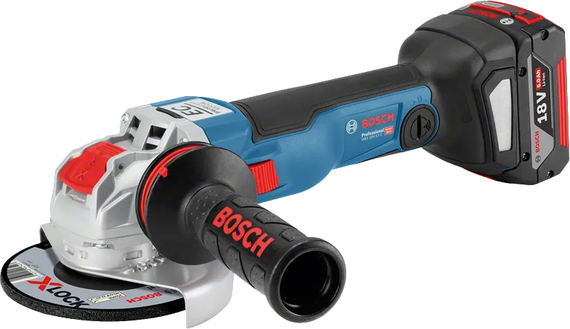 GWX 18V-10 C Bosch GWX 18V-10 C cordless angle grinder with X-LOCK.