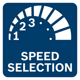 Best work results with speed pre-selection for applications requiring material-specific speed