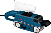 Bosch GBS 75 AE belt sander with dust bag attachment.