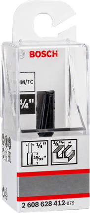 PRO Router Straight Bit, Two Flutes, Ø 3/8″ x L 49/64″, Shank 1/4″ Bosch 1/4″ router bit.