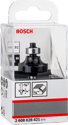 PRO Router Bit Rounding Over, R 1/4″, Shank 1/4″ Bosch 1/4″ round over router bit.