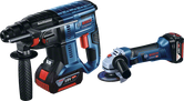 Bosch GBH 180-LI and GWS 18V-LI combo kit cordless tools.