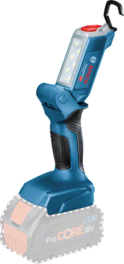 Bosch GLI 18V-300 LED work light with ProCORE18V battery.