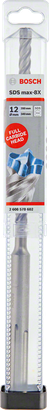Bosch SDS max-8X hammer drill bit with carbide head.