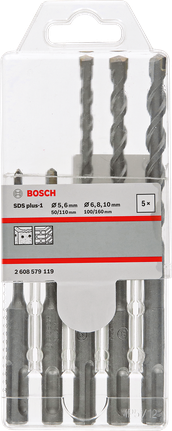 Hammer drill bit SDS plus-1 set 5 pcs Bosch SDS plus-1 drill bit set.