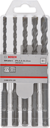 Hammer drill bit SDS plus-1 set 5 pcs Bosch SDS plus-1 hammer drill bit set 5 pcs.