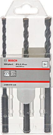Hammer drill bit SDS plus-1 set 3 pcs Bosch SDS plus-1 hammer drill bit set 3 pcs.