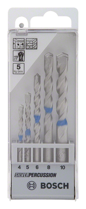 5-piece CYL-3 concrete drill bit set 4/5/6/8/10 mm Bosch CYL-3 concrete drill bit set 4/5/6/8/10 mm.