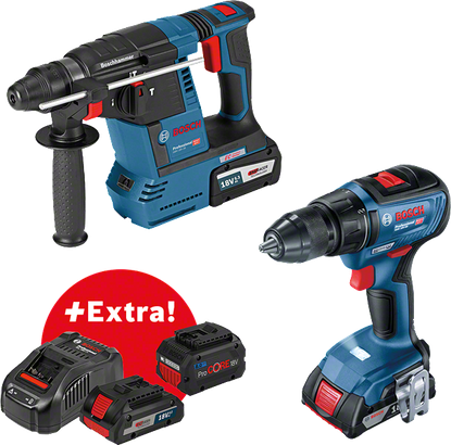 Combo Kit: Cordless Rotary Hammer GBH 18V-26 + Cordless Drill Driver GSR 18V-50 + ProCORE 4.0Ah & 8.0Ah + Fast Charger GAL 1880CV + XL-BOXX